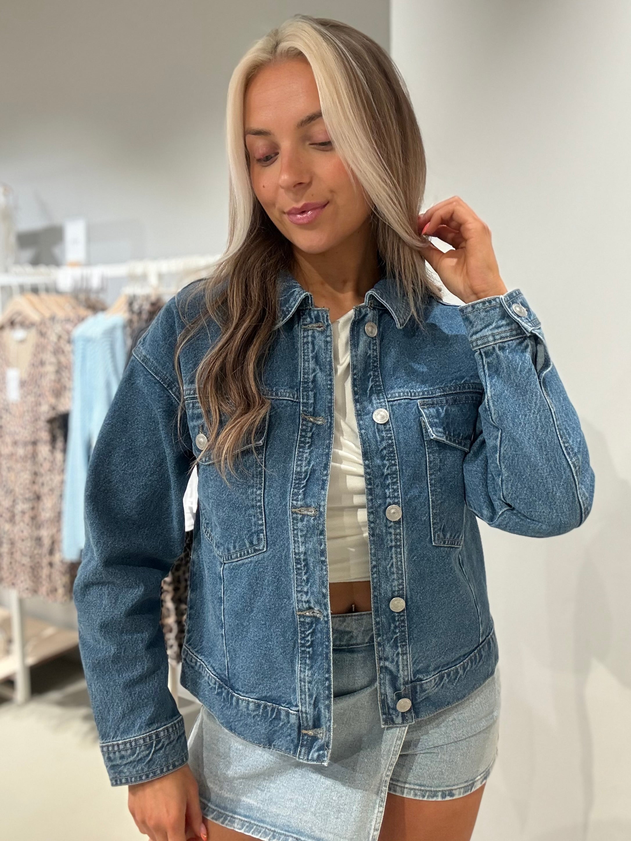 PCELMA Denim Jacket - Medium Blue Denim